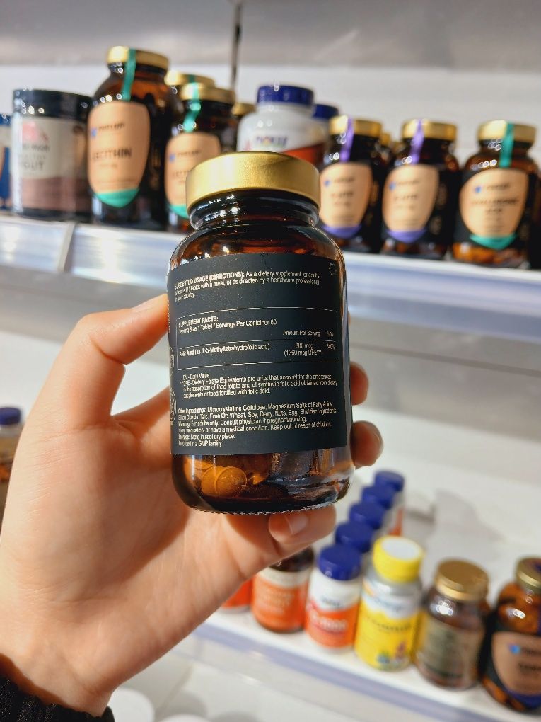 Folic Acid (as 5-MTHF) 800 mcg, Фолиевая кислоты, Folivaya aksid