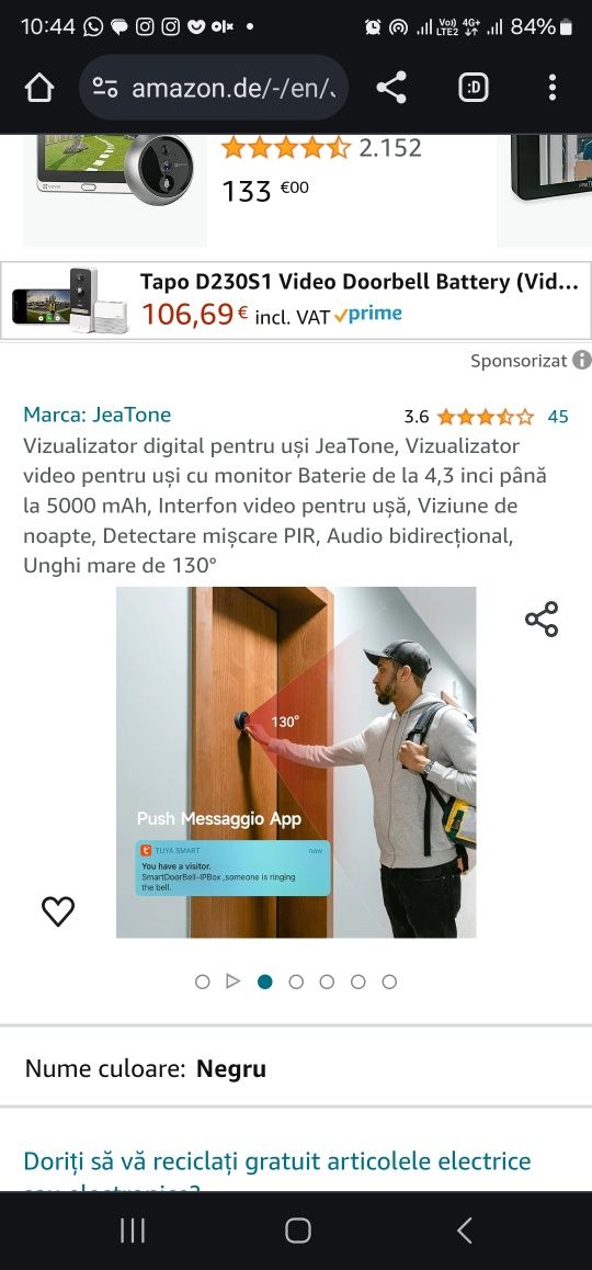 Vizualizator digital pentru uși JeaTone, Vizualizator video pentru usi