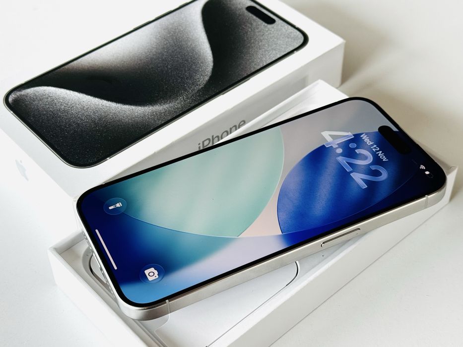Iphone 15 Pro 256GB White Titanium 100% Батерия! Гаранция 6 месеца