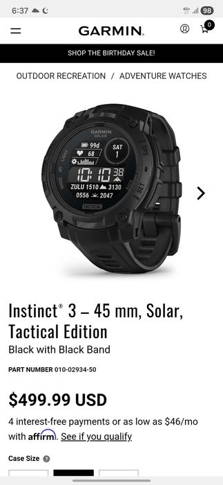 Garmin Instinct 3 TACTICAL SOLAR