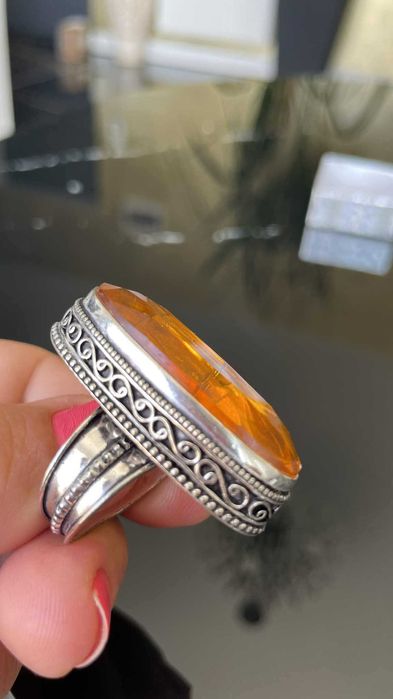 Inel Argint 925 cu Piatra Semipretioasa Citrin