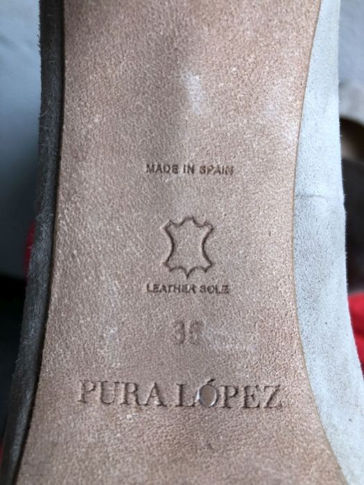 Pantofi Pura Lopez piele intoarsa bej 35