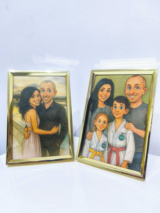 Caricatură in ramă, cadou Crăciun