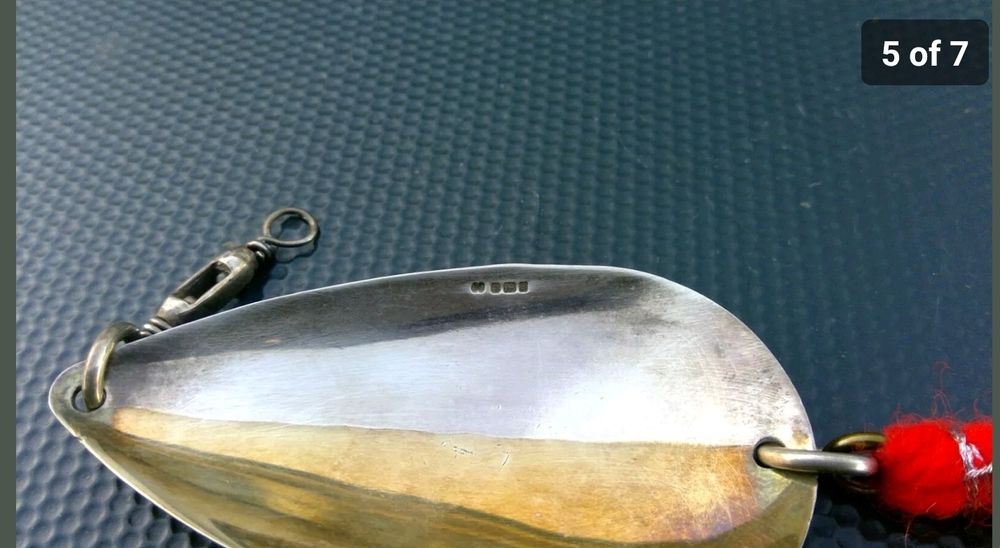 Lingurita oscilanta rapitori argint masiv ochi rubin vintage nu GIPO