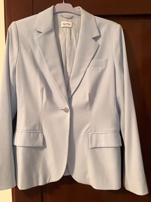 Sacou bleu, cu nasturi argintii