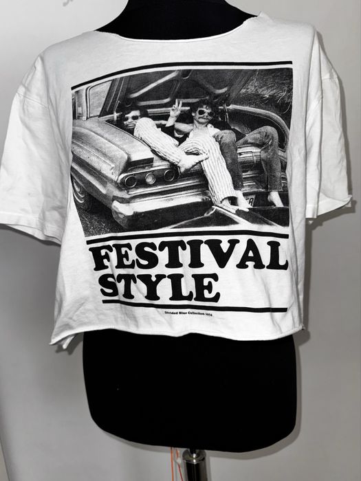 White Cropped T-shirt Festival Style