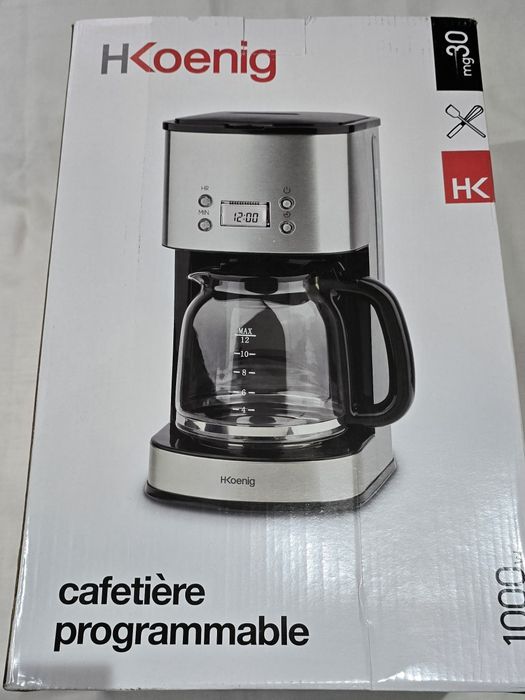 Cafetieră programabilă H.Koenig 1000W – 12 cești, nouă