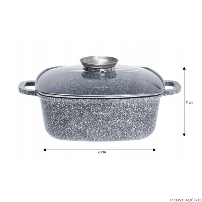 Set 3 oale din aluminiu turnat, cu strat marmorat, capac sticla,