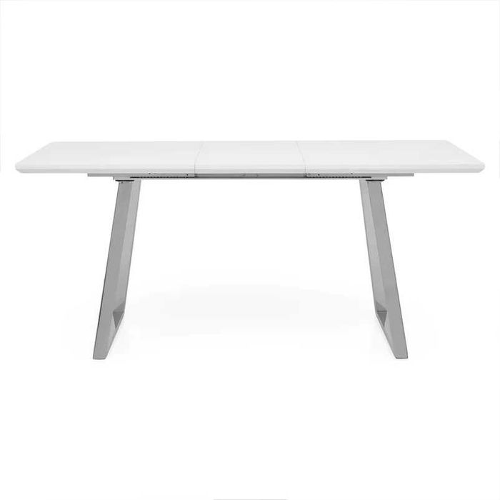 Masa Dining,Living,Bucatarie Extensibila Alba Lucioasa Mobexpert