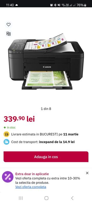 Imprimanta canon PRIXMA TR 4650