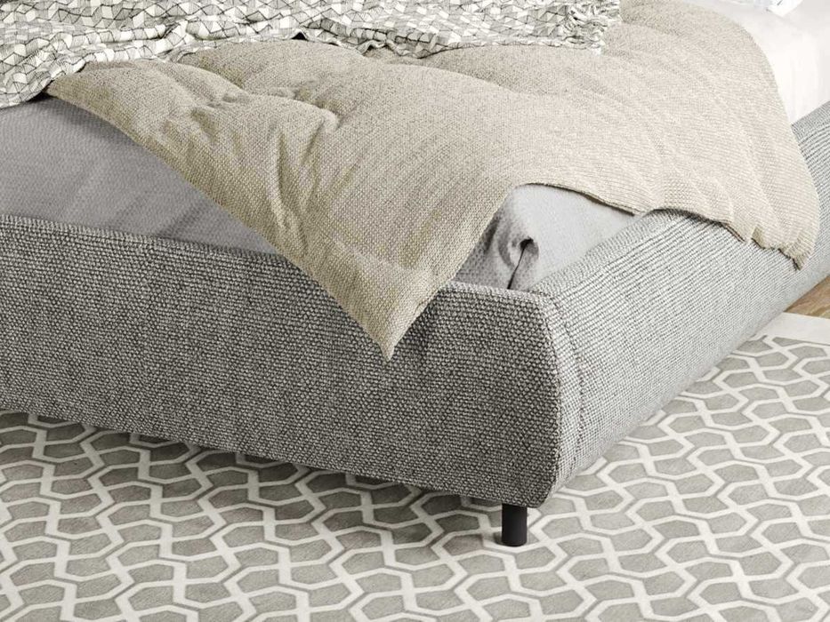 Pat Tapitat Axel Gri Eden 18 somiera rabatabila si lada de depozitare