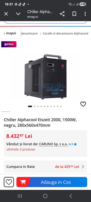 Răcitor cu compresor acvariu Chiller alphacool Eiszeit 2000