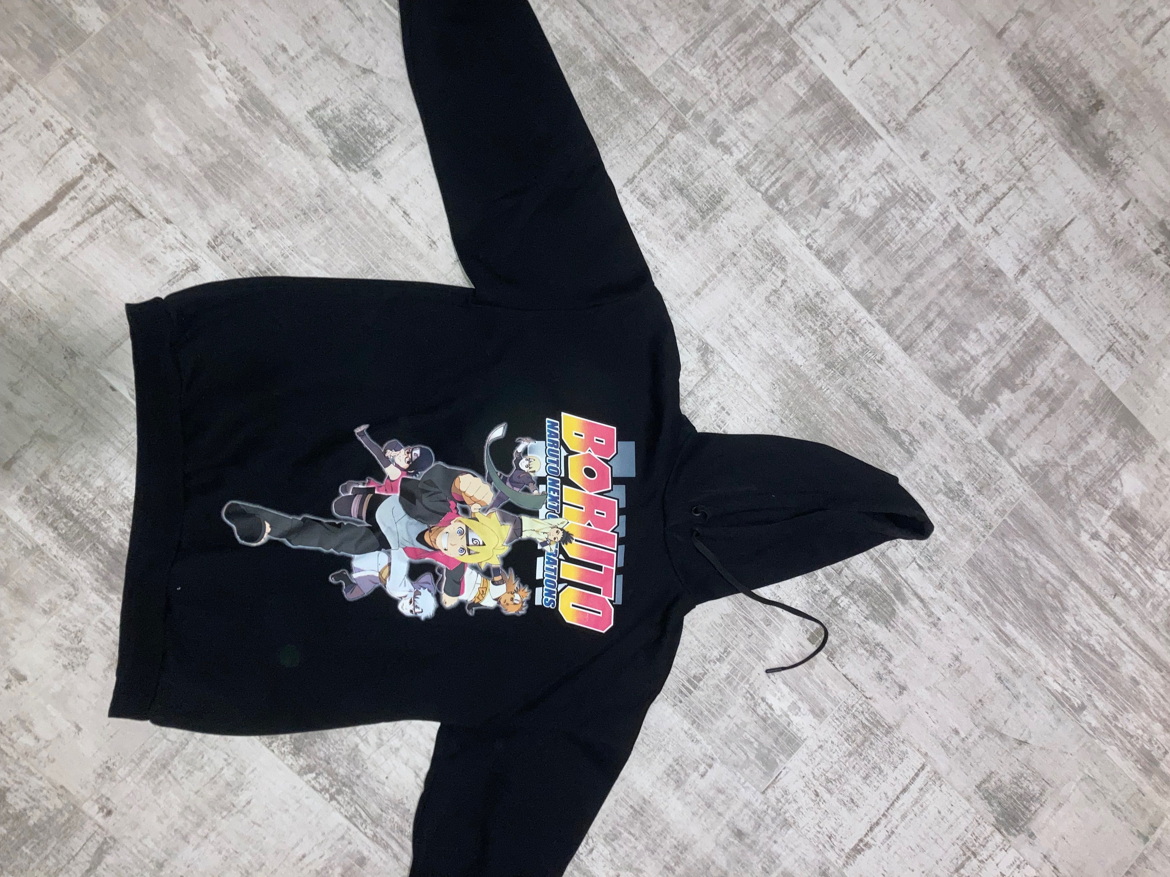 Черно oversized hoodie на Boruto