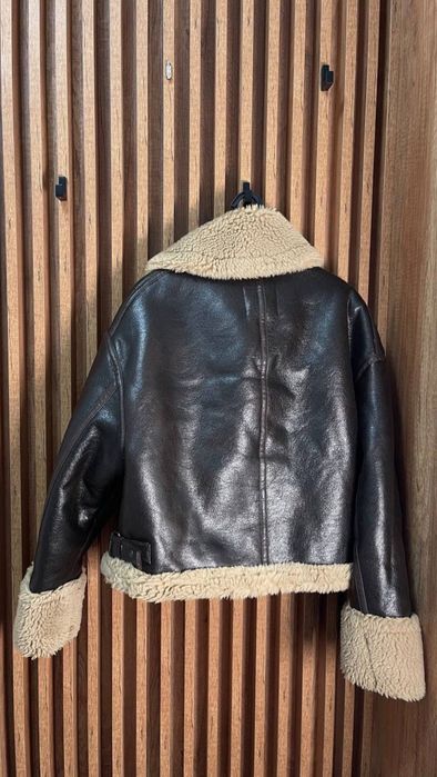 Palton din shearling scurtat Aviator Zara + geacă și cizme