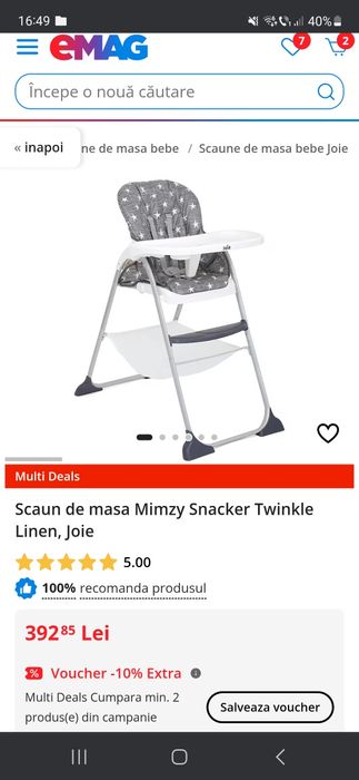 Scaun de masa bebe