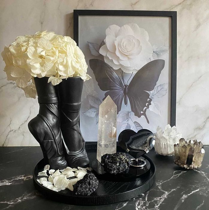 Decor Cristale - Cuart Transparent&Agat Negru&Turmalina - Set cristale