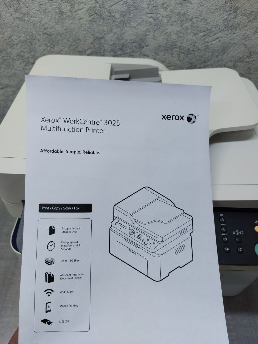МФУ Xerox 3025 wi-fi
принтер, сканер, копир.