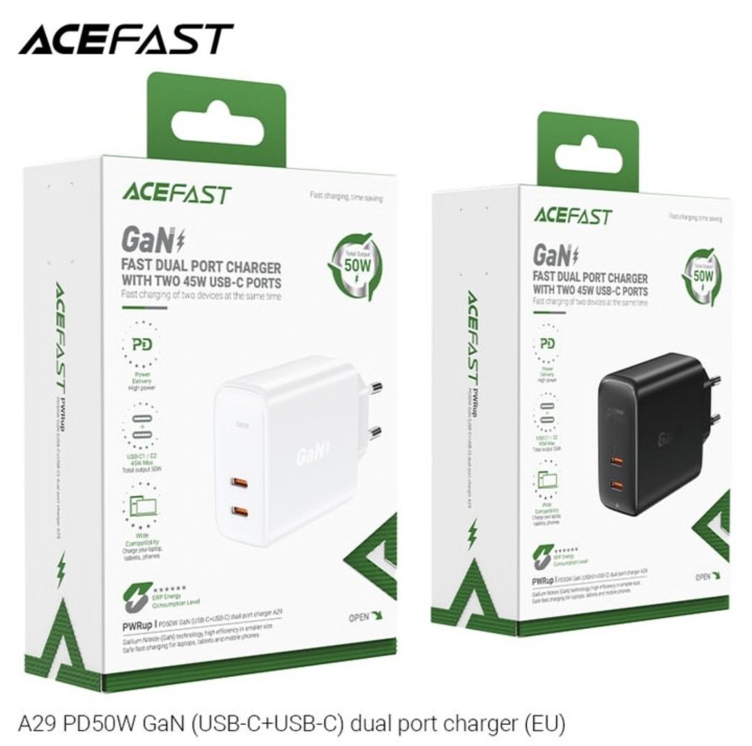 Acefast 50W GaN⁵ Quick Charger 4.0 For iPhone/iPod/Tablets