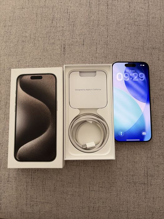 iphone 15 pro 128gb natural titanium impecabil