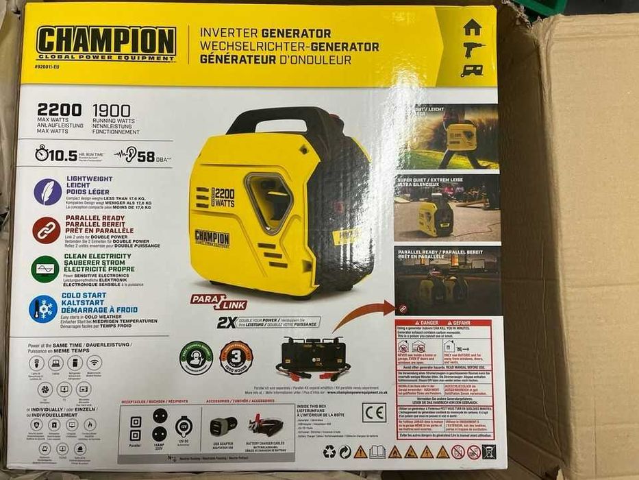Champion  2200 Watt Инверторен бензинов генератор за каравана/къща