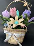 Aranjament cu flori din sarma plusta handmade