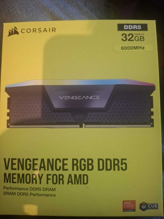 Vând RAM DDR5 Corsair Vengeance RGB 32GB (2×16GB), 6000MHz, AMD EXPO.