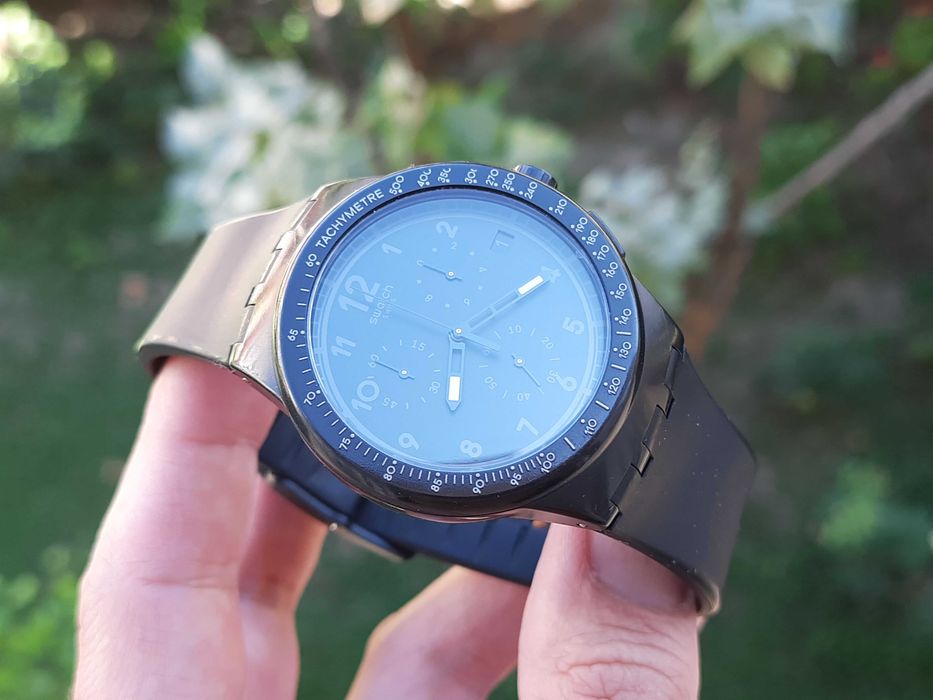 ceas Swatch All Black Cronograf