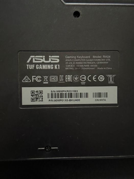 Tastatura Gaming Asus Tuf K1 + Mouse Gaming Tuf M3