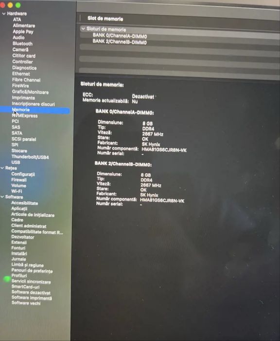 MacBook Pro 16,1 intel Core I9 cu 8 nuclee