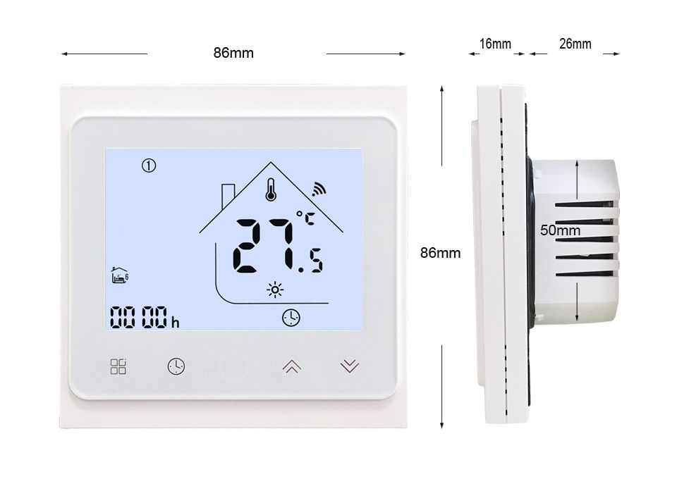 Termostat wireless wi-fi pt centrala (programabil,incastrat) ALB/NEGRU