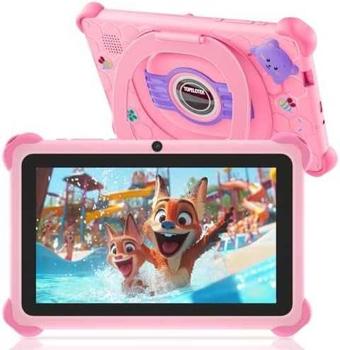 Нов 7 инча Розов таблет за момичета с игри стойка и родителски контрол