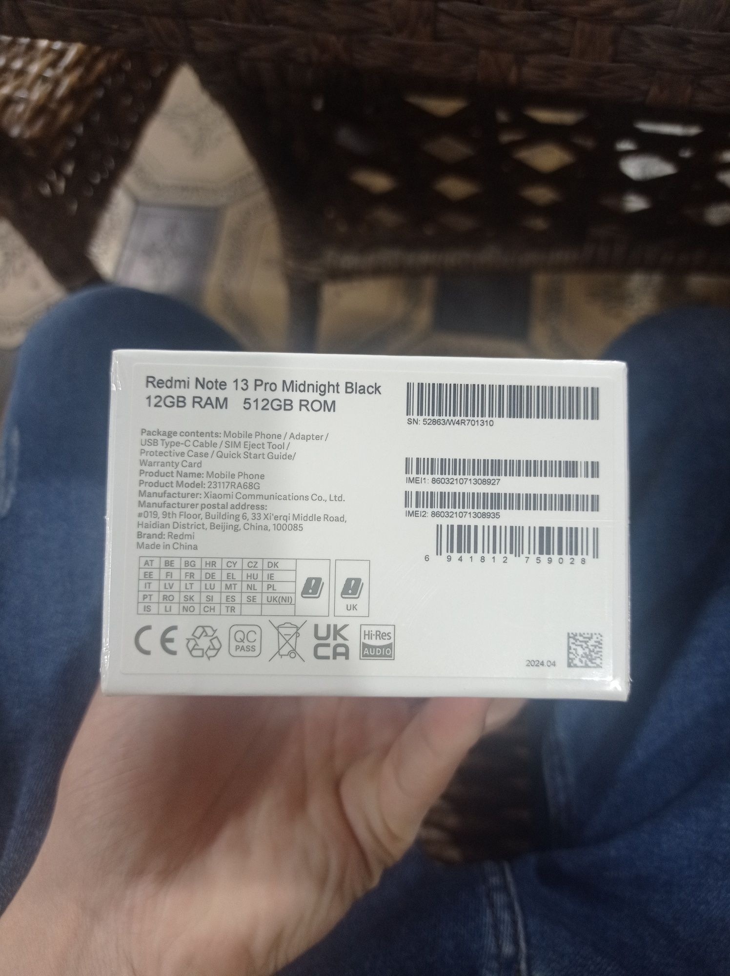 Redmi not 13pro karobka full yengi ochlmaga