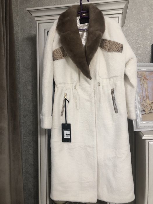 Шуба алькантара воротник норка