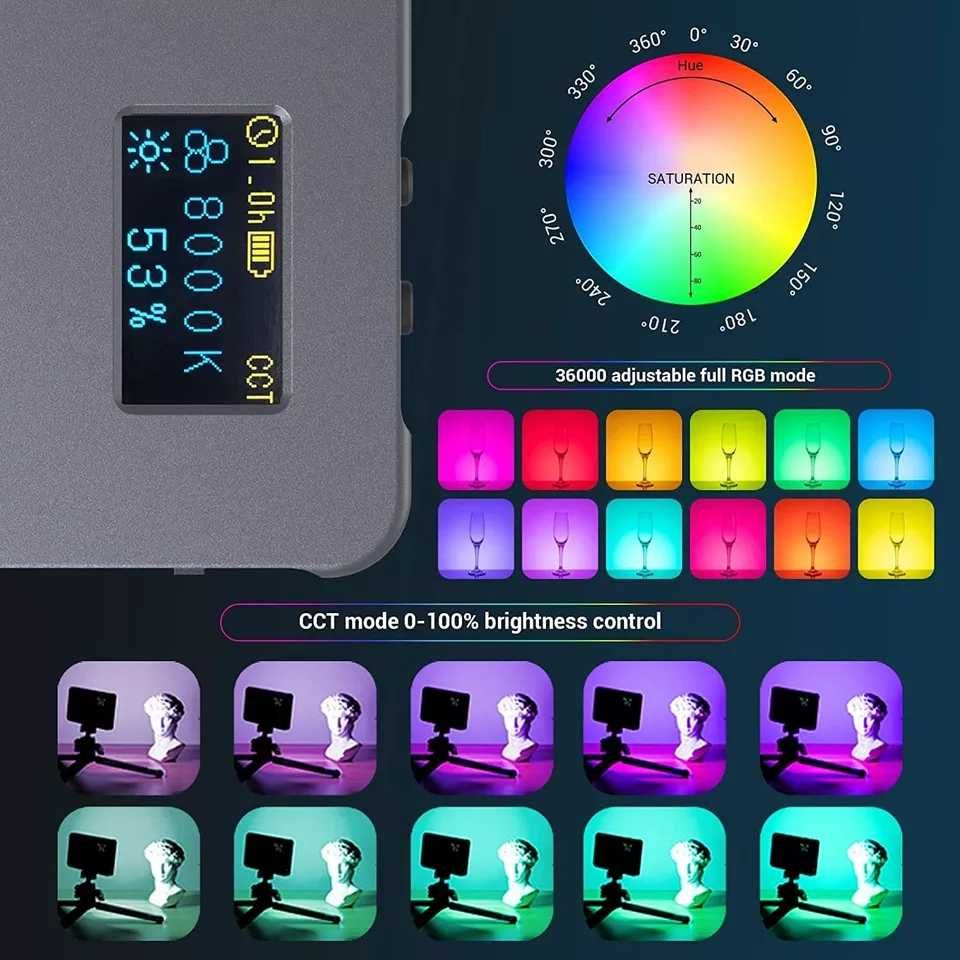 Портативный RGB видеосвет.Доставка по РК