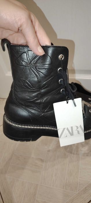 Боти Zara естествена кожа