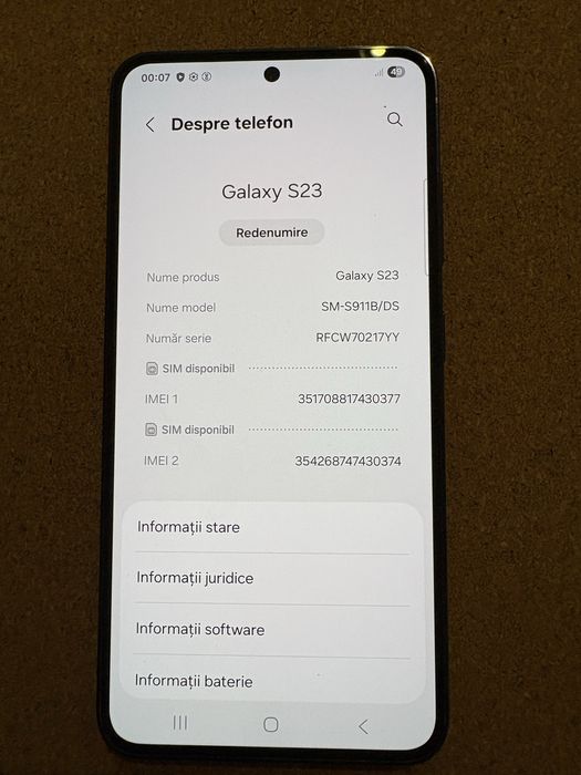 Samsung S911 Galaxy S23 Dual Sim 256 Gb ID-XXL2845