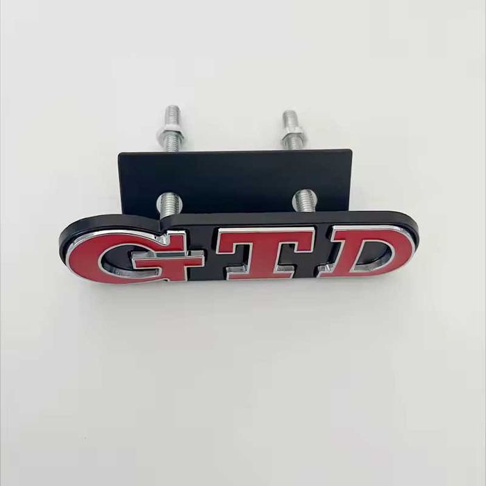 Emblema Metalica GTI GTD + Suport pentru Grila Bara Fata VW Volkswagen