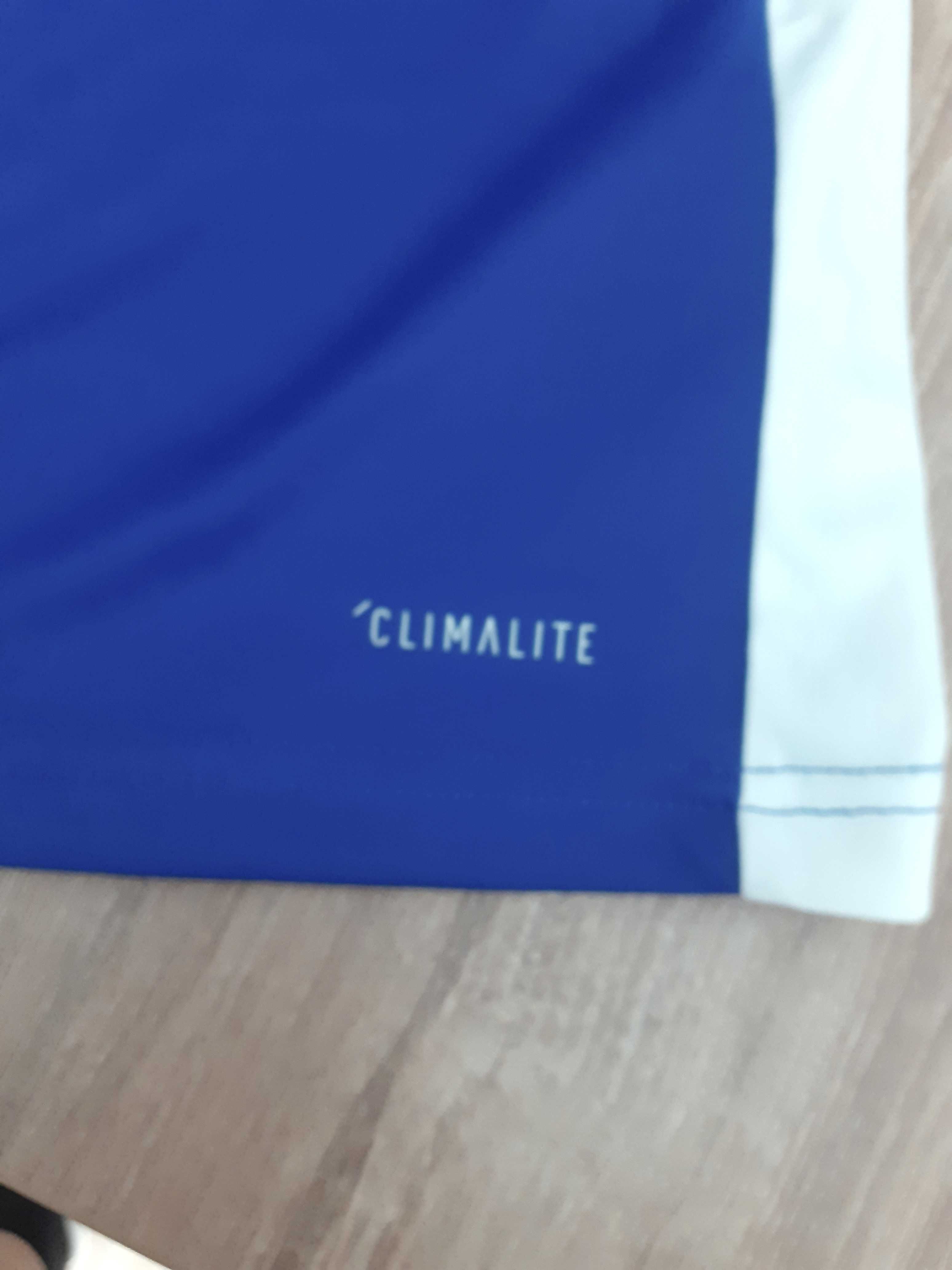 Tricou  Adidas Climalite (original) , albastru cualb, maneciscurte