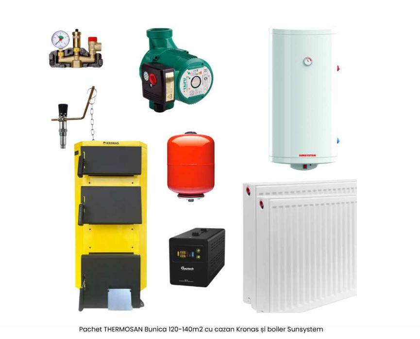Centrale termice, pachet pentru incalzire plus accesoriile necesare.