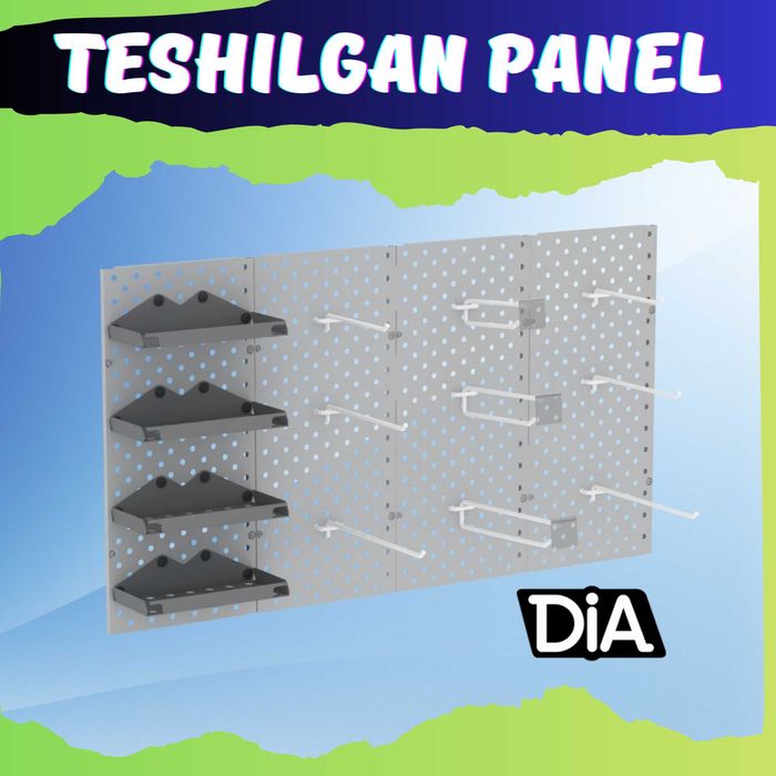 Teshilgan panel, перфопанель, do'konda ilgaklar uchun panel