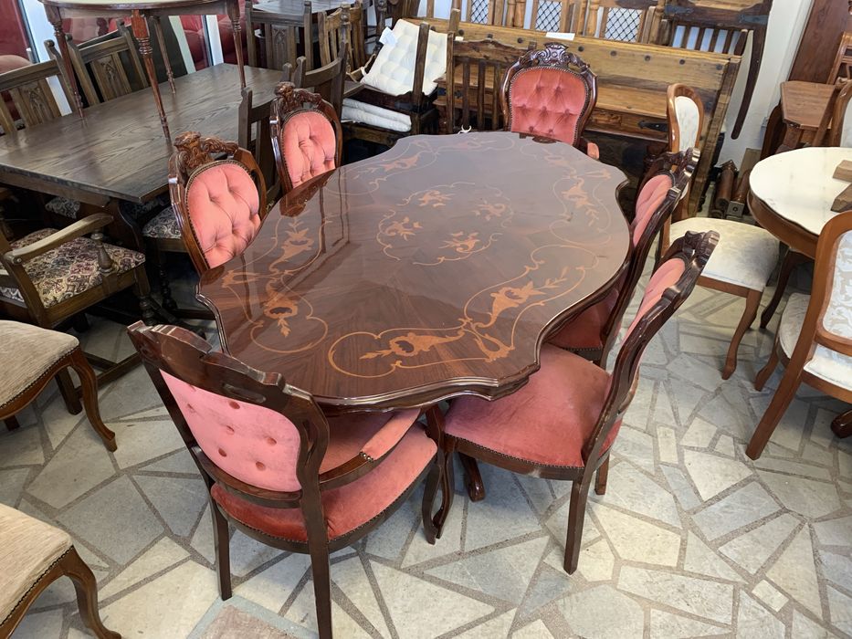 Барокова трапезна маса с 6 стола