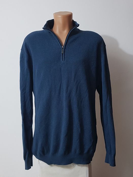 Pulover nou tricotat CASAMODA cu fermoar scurt, 100% bumbac nr 3XL men