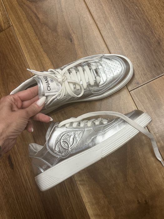 Chanel 38 номер обувани 2 пъти-сребърни