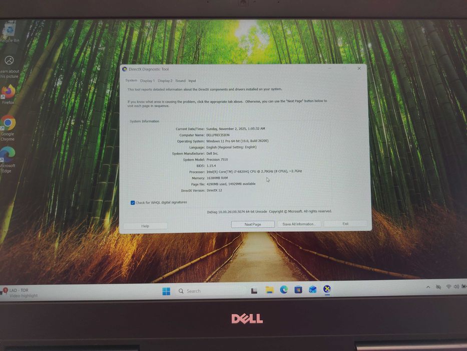 Dell Precision 7510 intel i7 16GB RAM NVIDIA 4GB WINDOWS 11