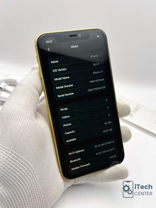 iPhone 11, 64GB, Yellow, 100% батерия, КАТО НОВ, ГАРАНЦИЯ!