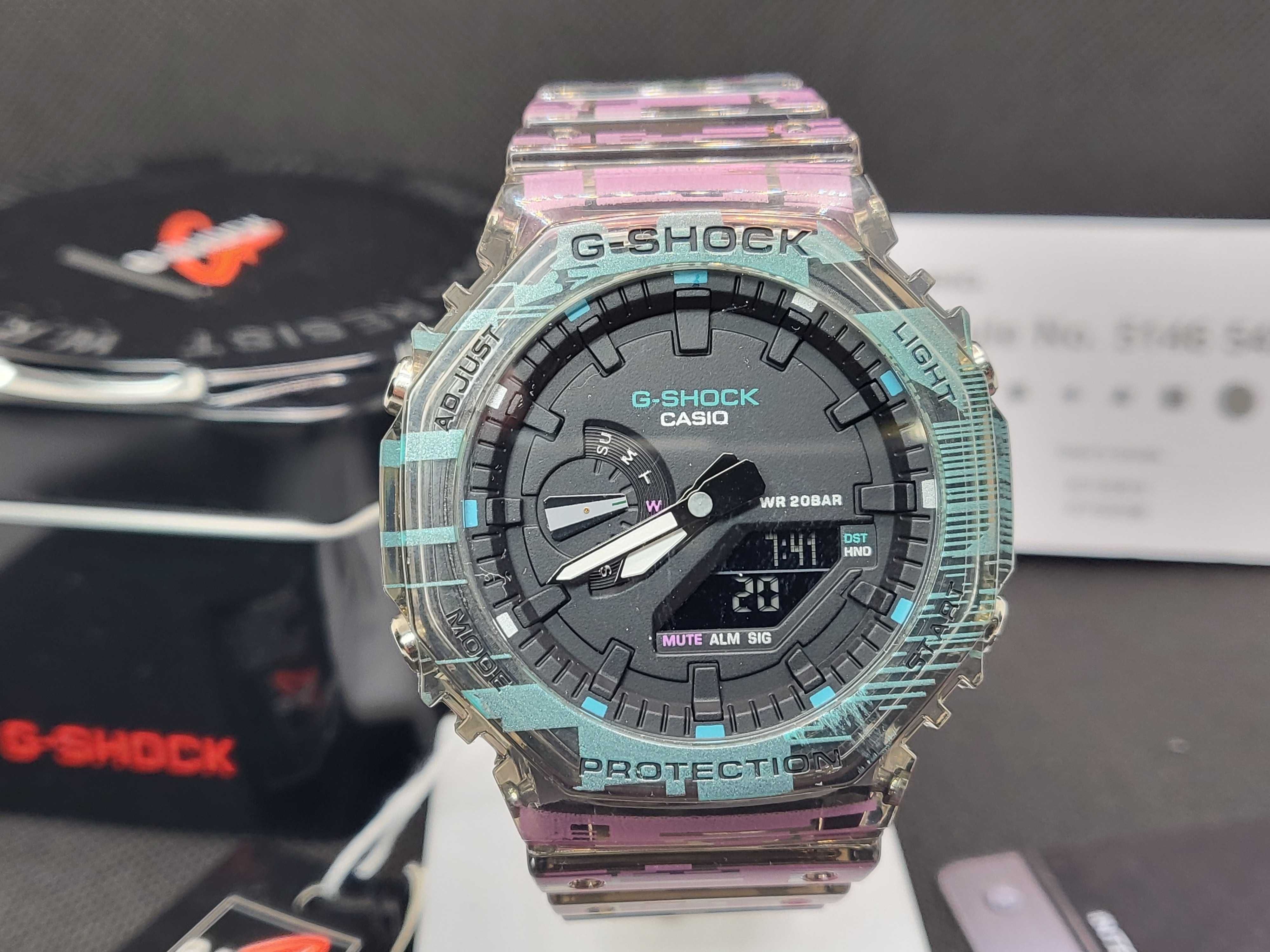 Ceas Casio g shock Skater GA 2100 Purple TransparentNou,Garantie 2 ani