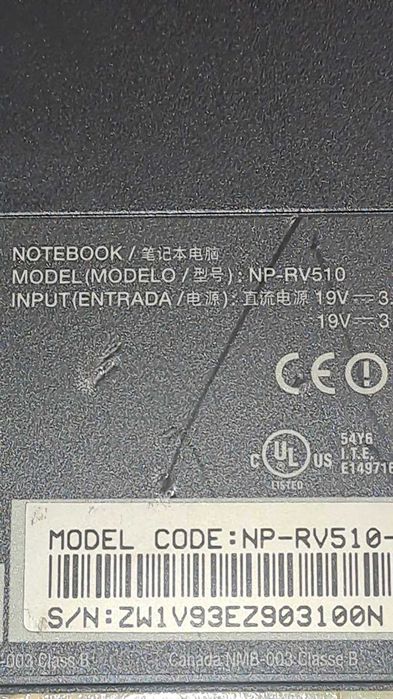 Laptop Samsung NP-RV510 - stricat