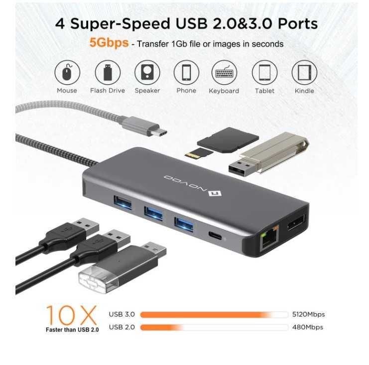 NOVOO DP 11 in 1 RM11 Pro Докинг станция  11 в 1