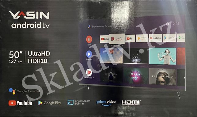 НОВИНКА!Smart Android 10 телевизор Yasin 127см 2023г  ULTRAHD+ HDR