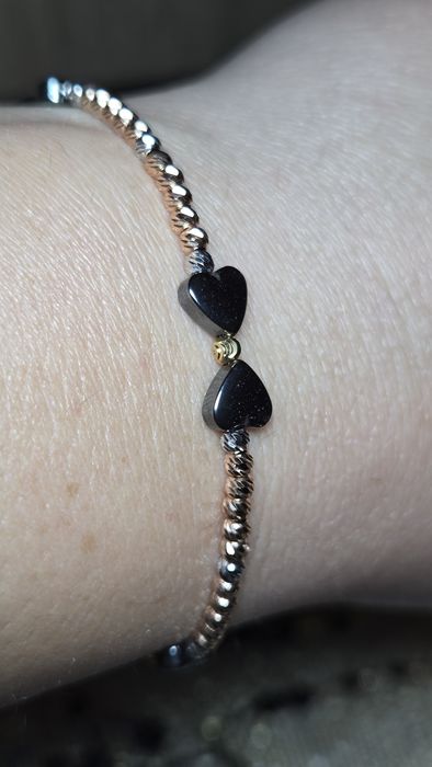 Bratara Aur roz, galben, alb 14K